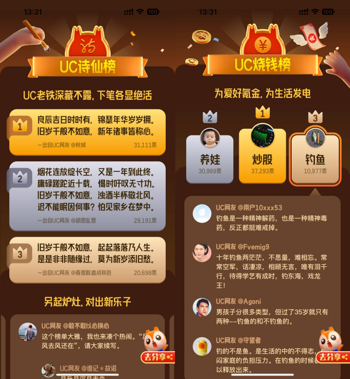 UC网友年度榜单：有料有梗有戏