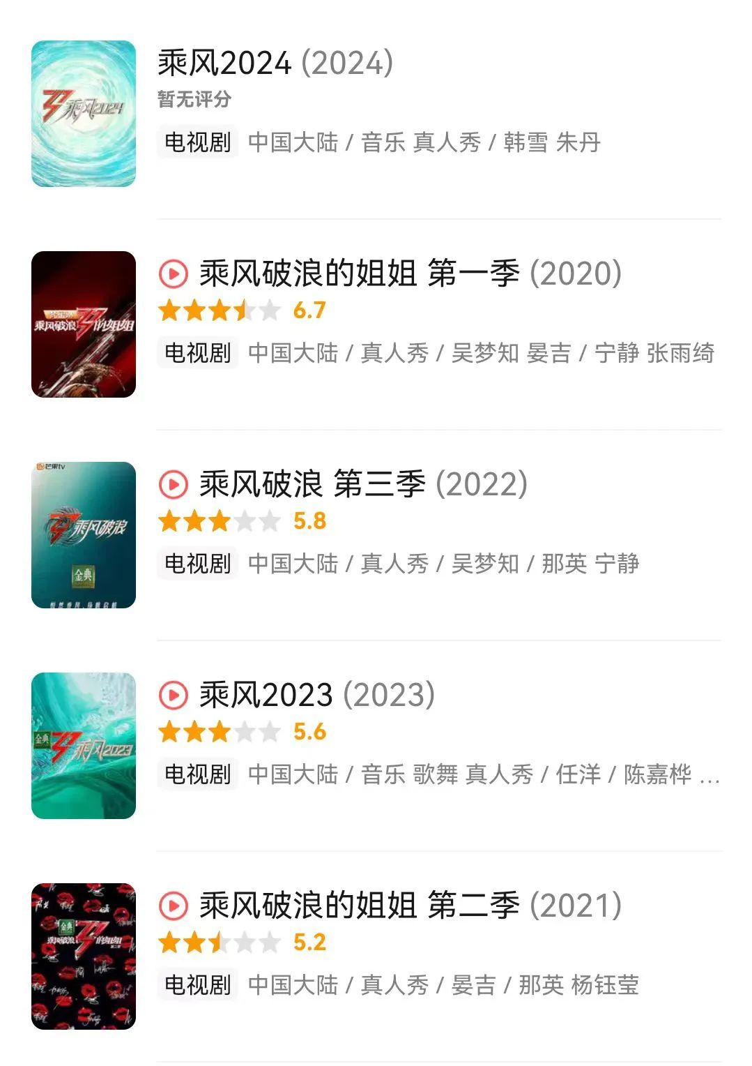 《浪姐5》，终于和姐姐一样过气了？