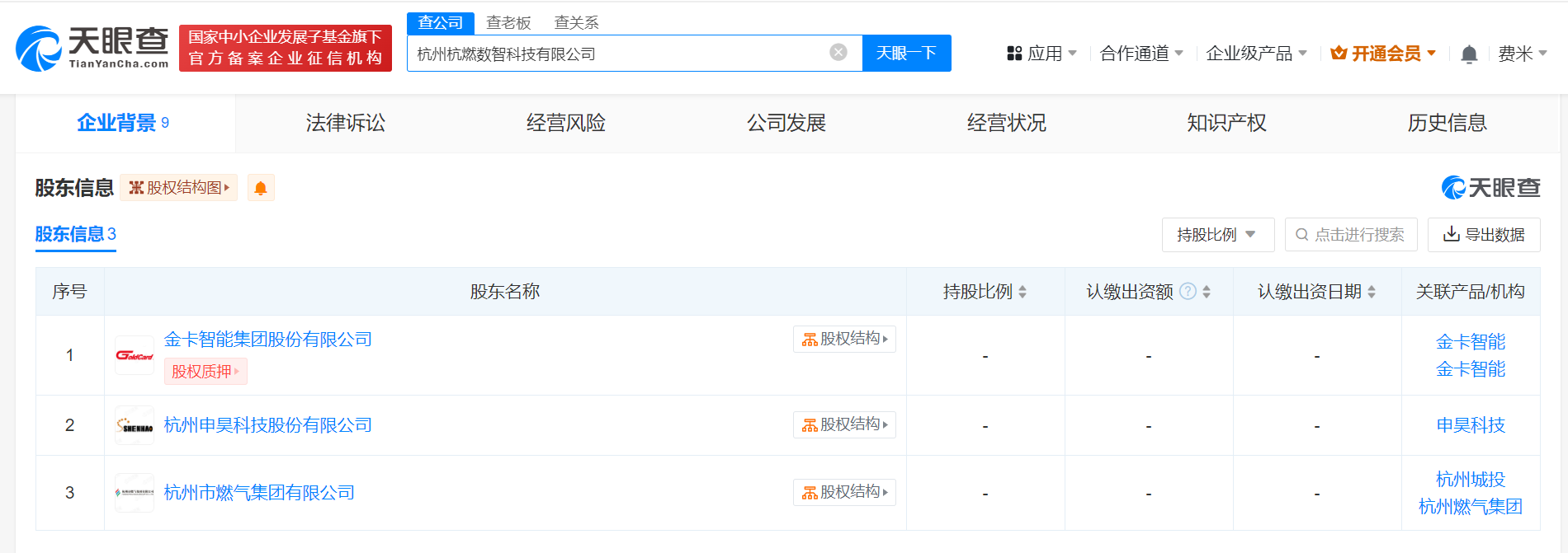 #申昊科技金卡智能等成立合资公司# 注册资本5000万