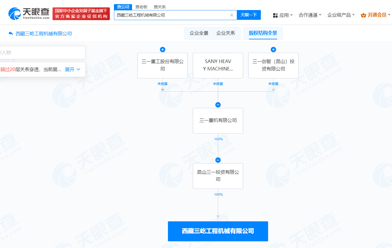 #三一重机在西藏成立工程机械公司# 注册资本1000万