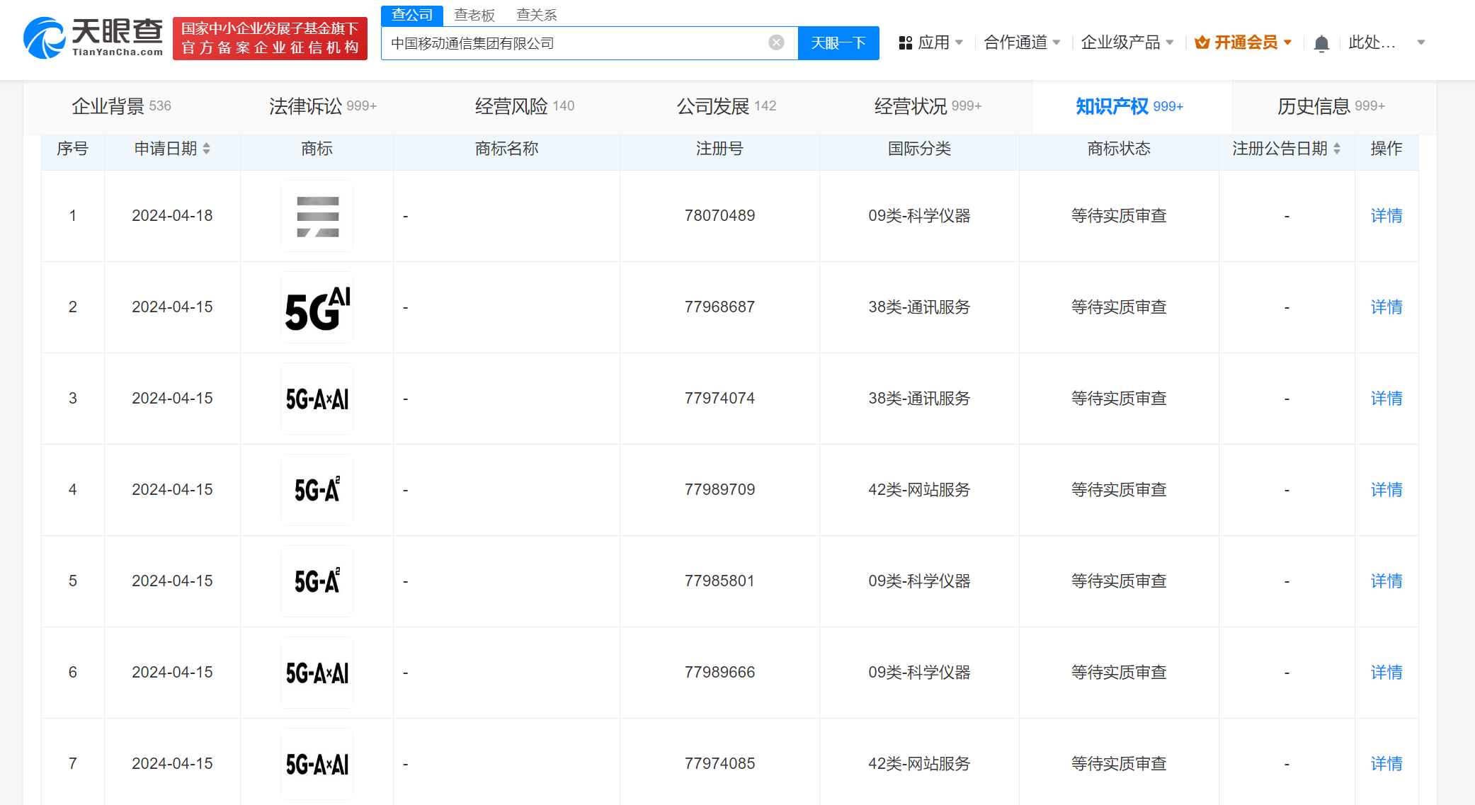 中国移动申请5G-A商标