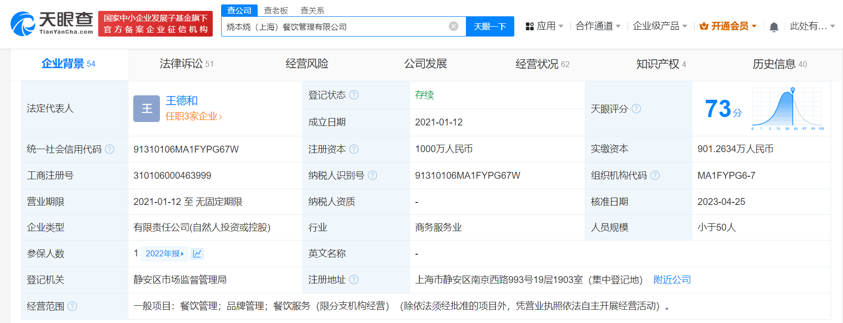 张翰曾主理烤肉品牌破产获受理