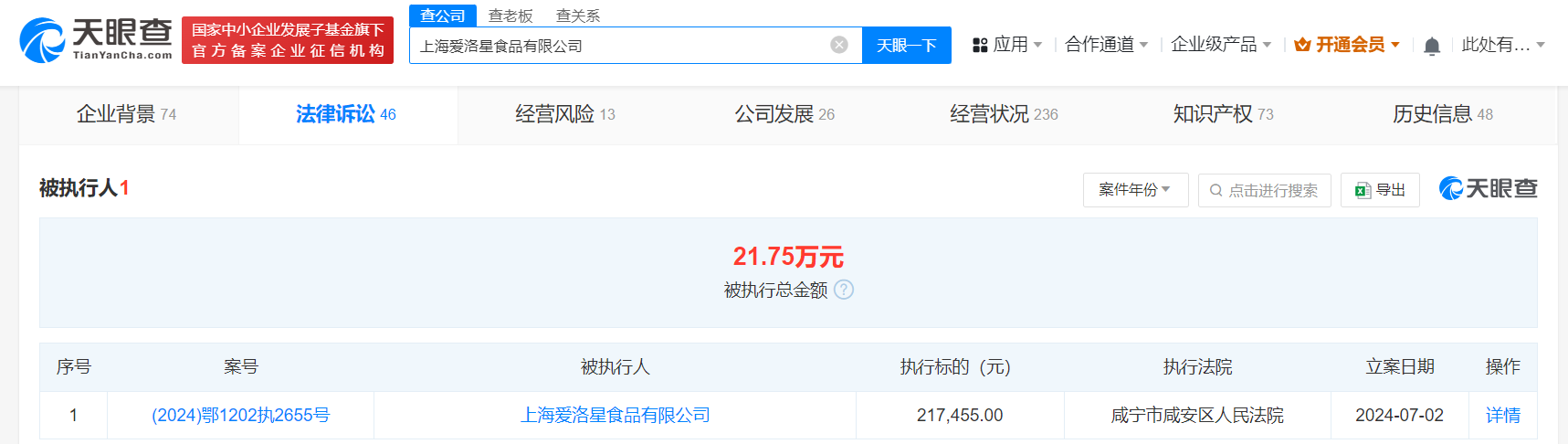 王思聪持股公司被强执21.7万
