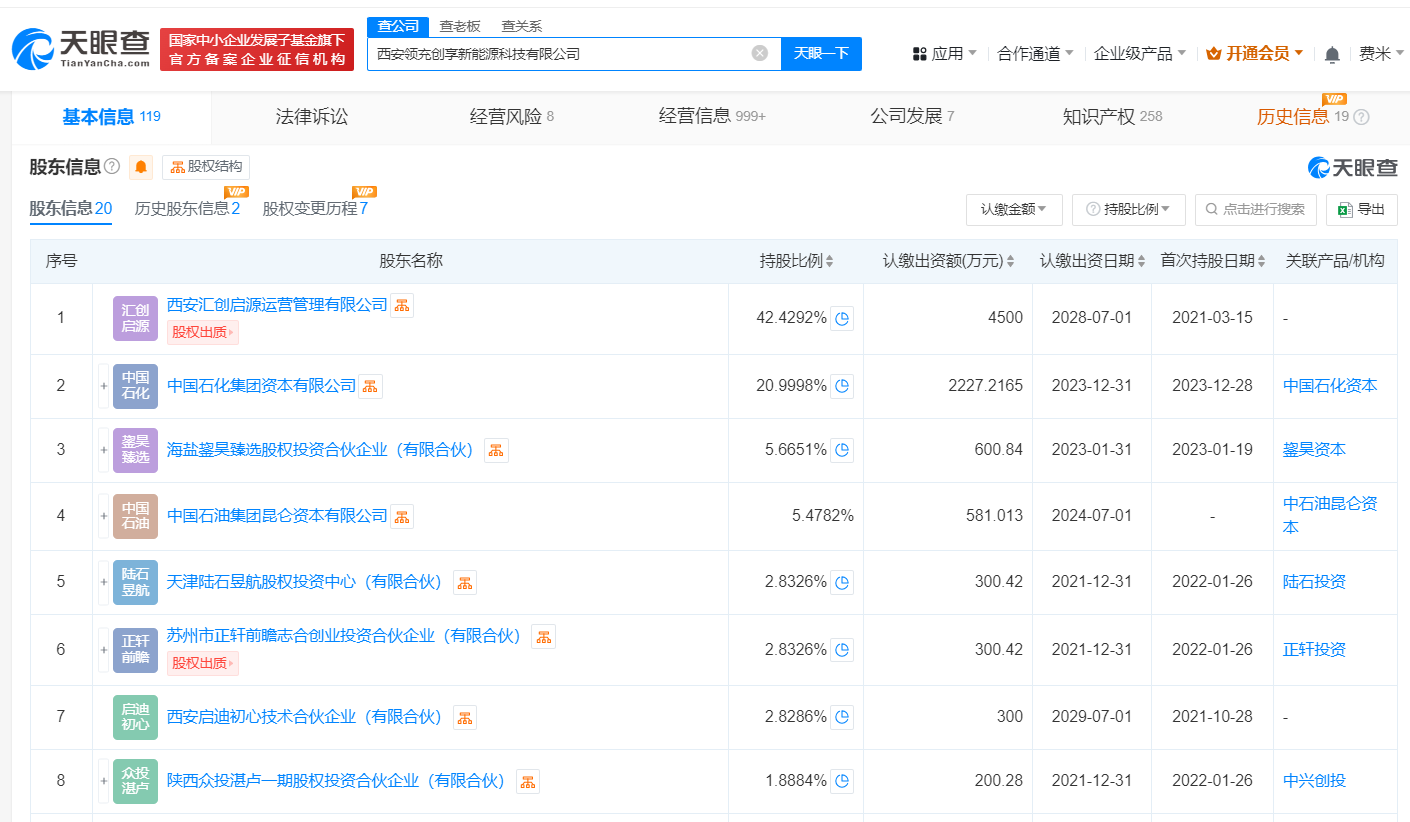 中石油昆仑资本入股领充新能源