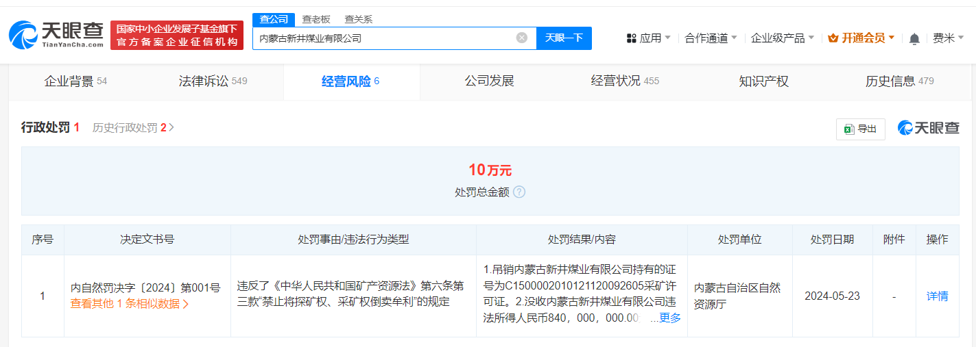 曾致特大事故新井煤业被罚没8.4亿