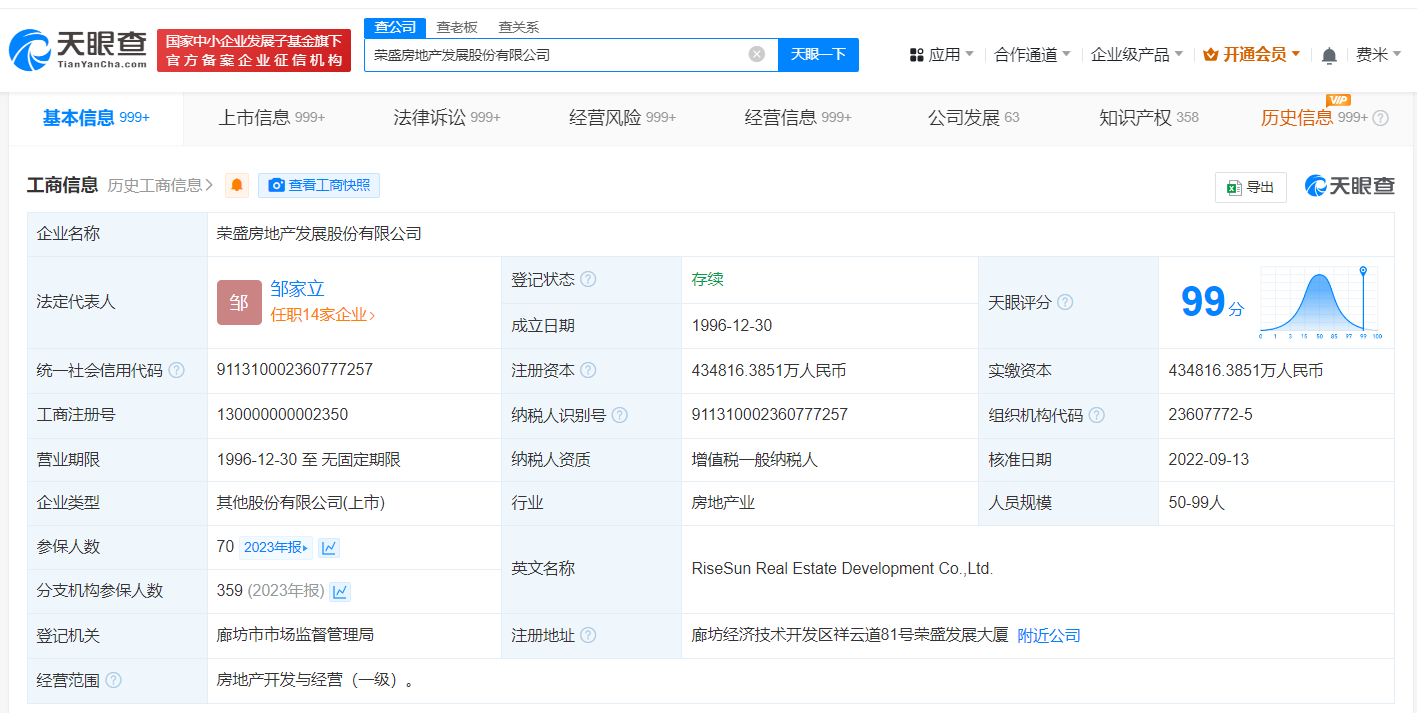 荣盛发展等被强制执行5.7亿