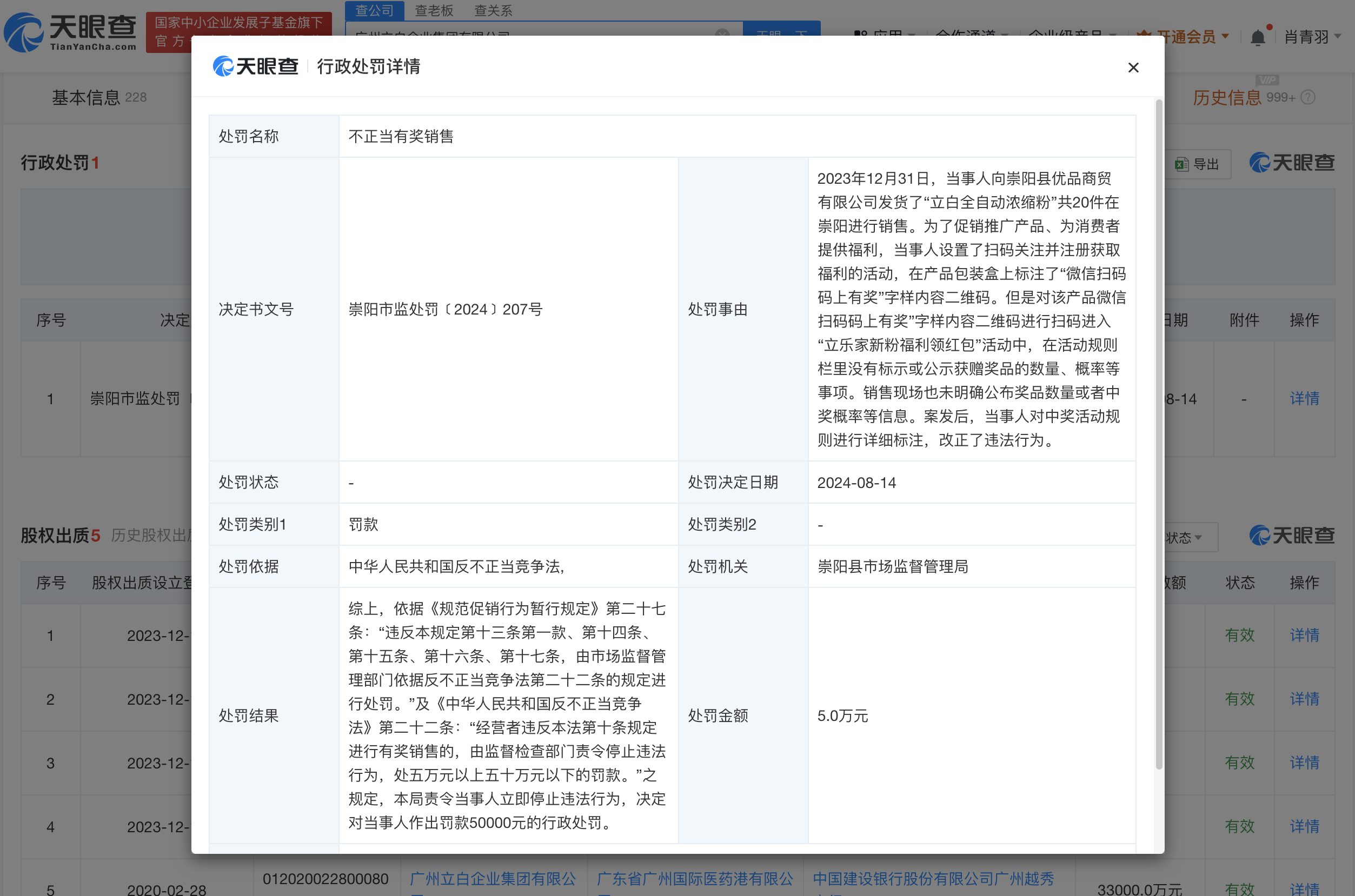 立白促销未标注中奖概率被罚5万