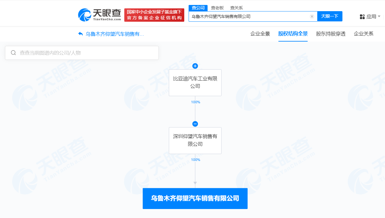 比亚迪仰望在乌鲁木齐成立销售公司