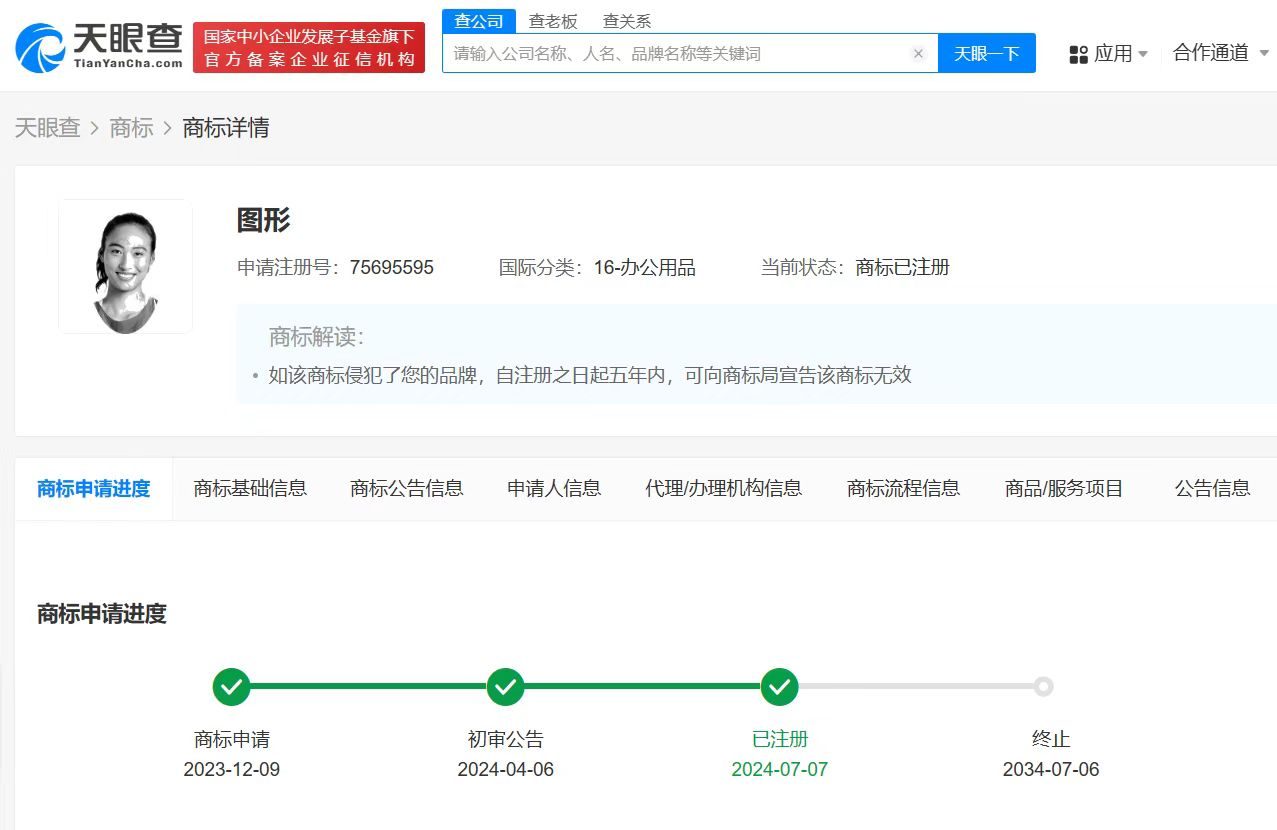 郑钦文已注册个人姓名头像商标
