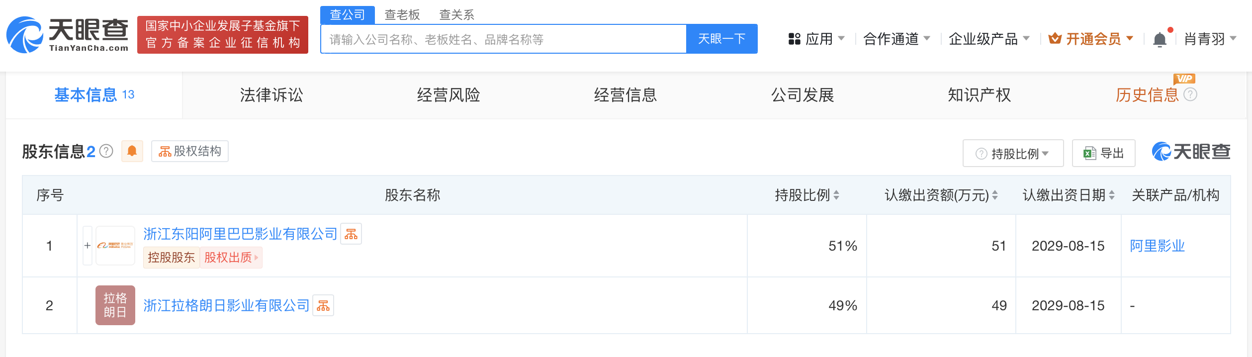 #阿里影业等在北京成立影业新公司# 注册资本100万