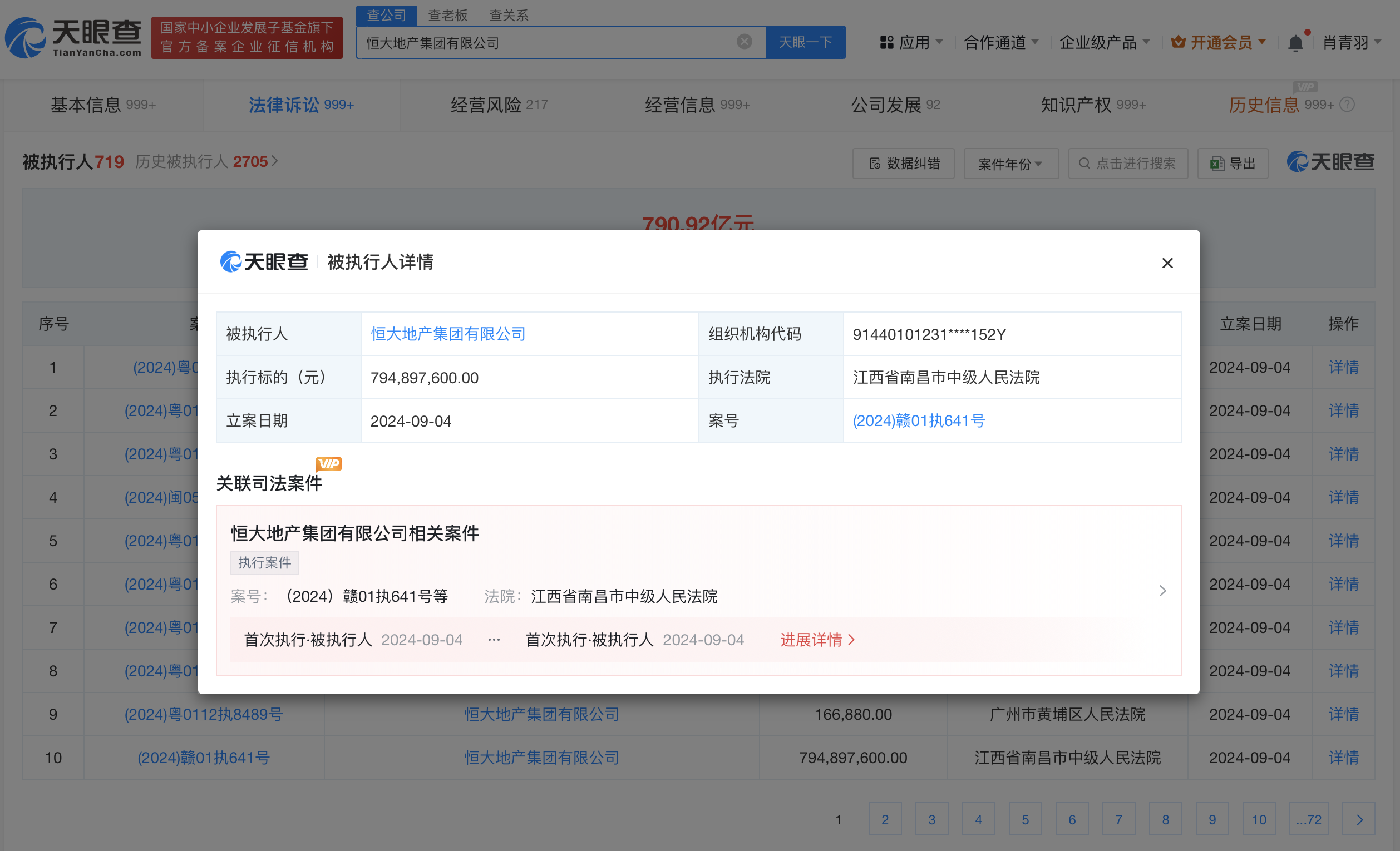 恒大地产等被强制执行13亿