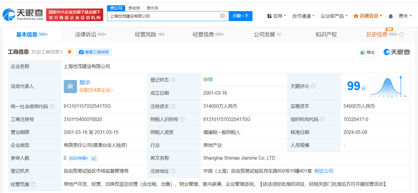 上海世茂建设等被强制执行6.7亿