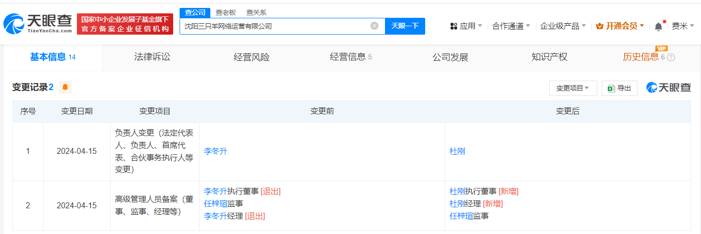 李炮儿4月份已退出三只羊沈阳公司