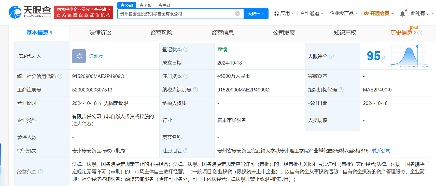#贵州省创业投资引导基金公司成立# 注册资本4.5亿