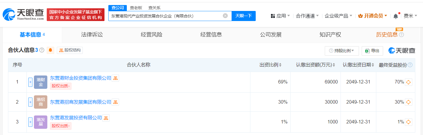 东营港现代产业投资基金登记成立# 出资额10亿