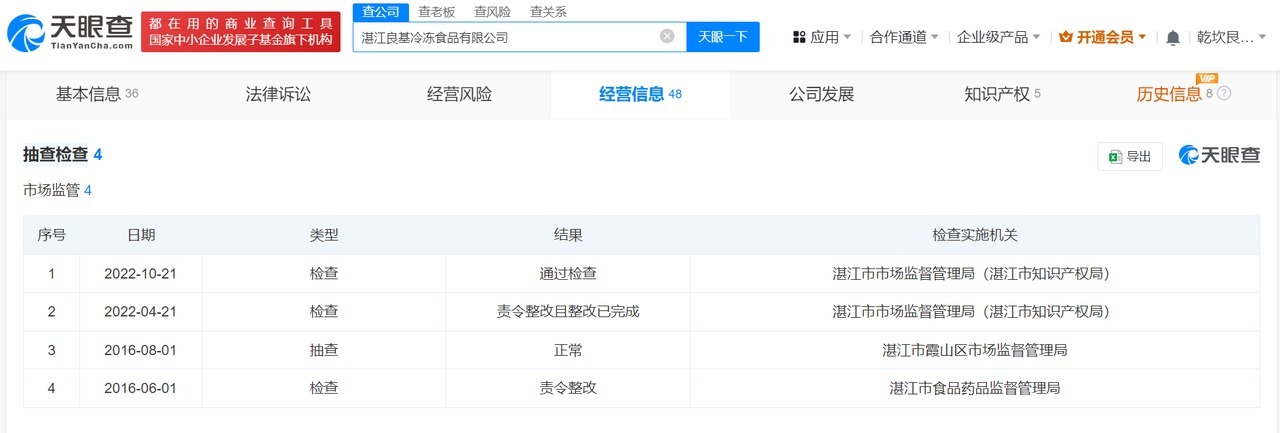 天眼查315数据：#多家增重虾仁涉事企业曾被责令整改#