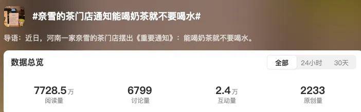 一则能喝奶茶就别喝水通知，写满了奈雪的茶加盟商的辛酸