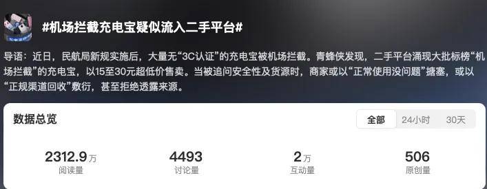 20一个当盲盒卖……机场拦截充电宝大量流入二手平台？