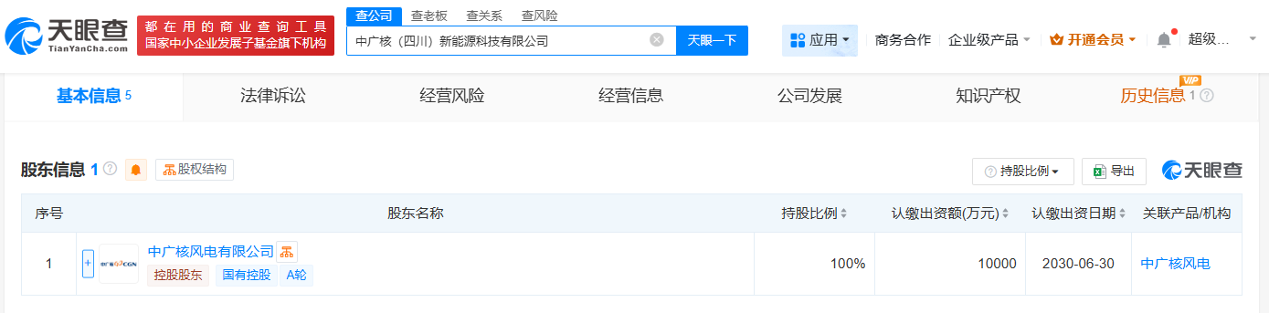 #中广核风电在四川成立新能源科技公司# 注册资本1亿