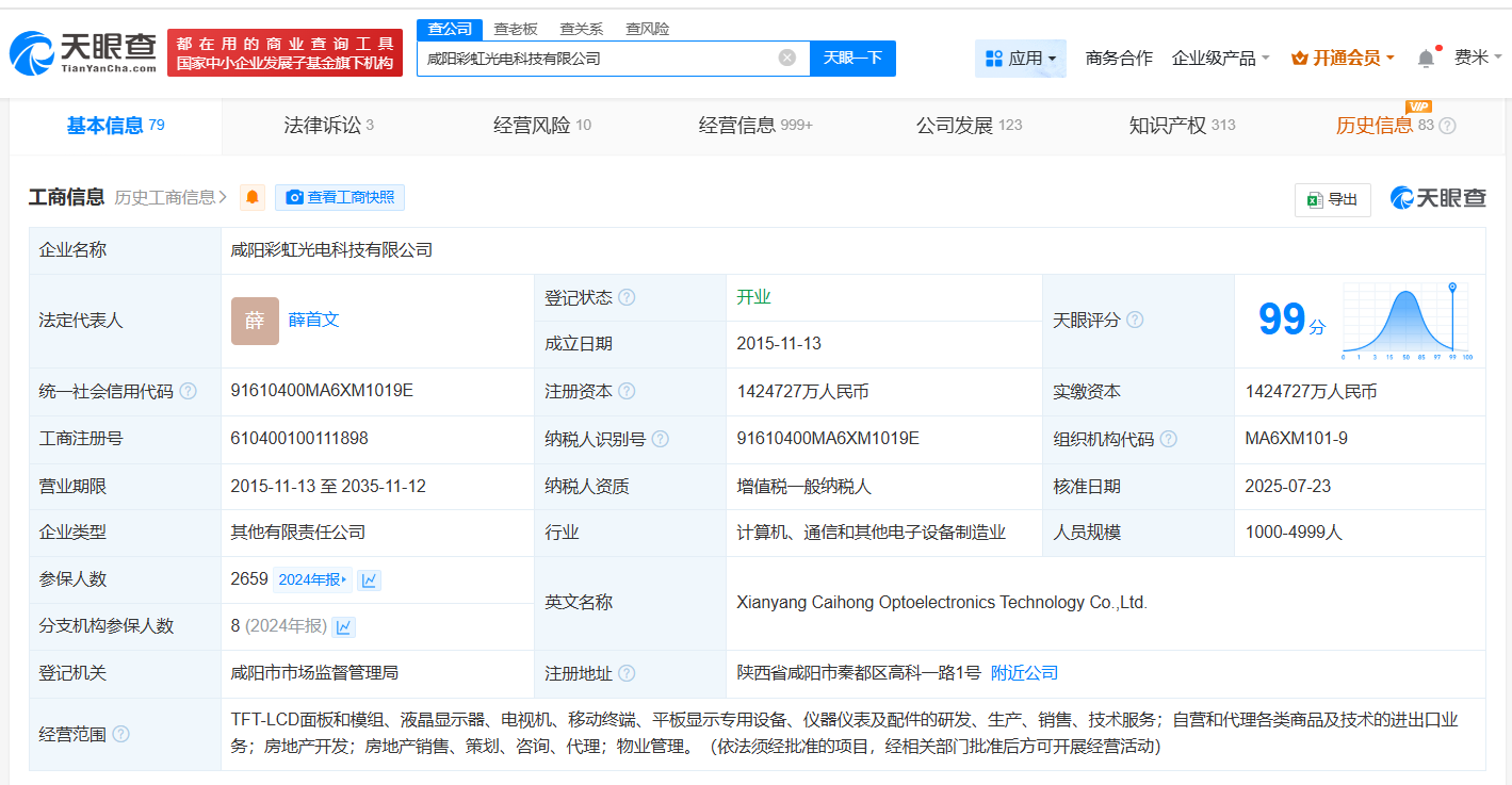 #京东方A入股彩虹光电# 持股30%位列第二大股东