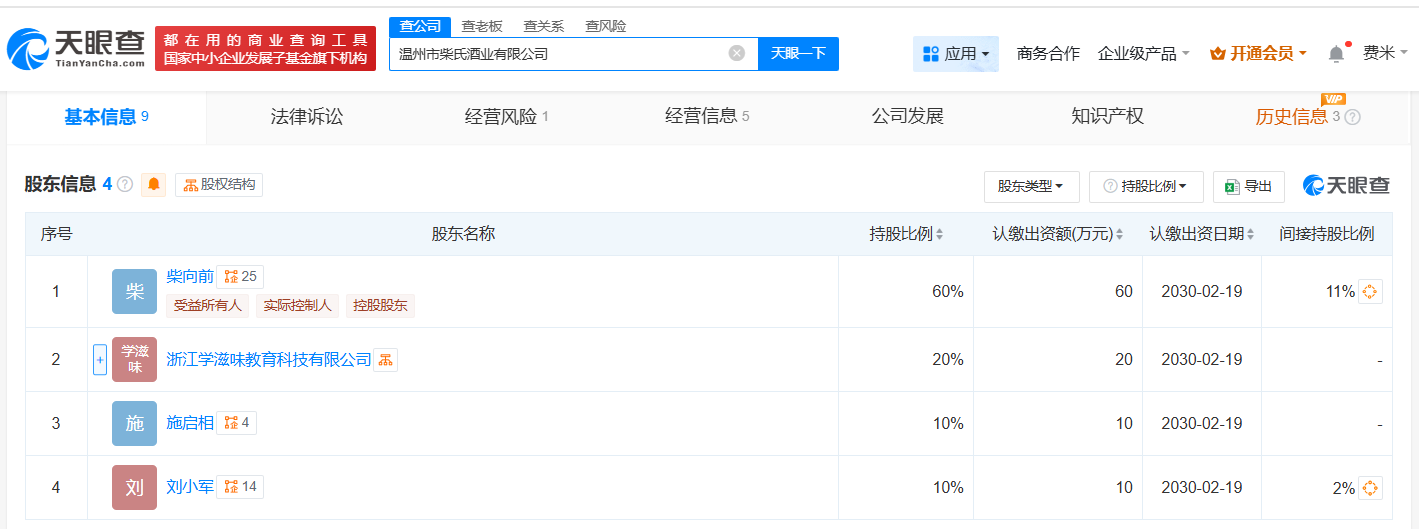 柴怼怼名下酒业公司因虚假宣传被罚