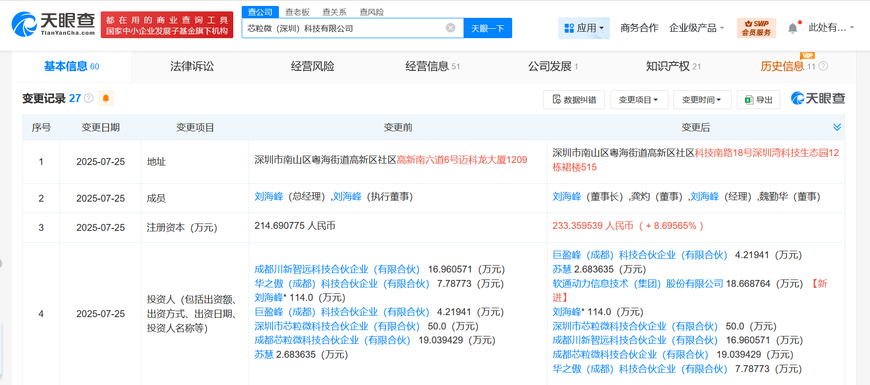 软通动力入股芯片研发商芯粒微