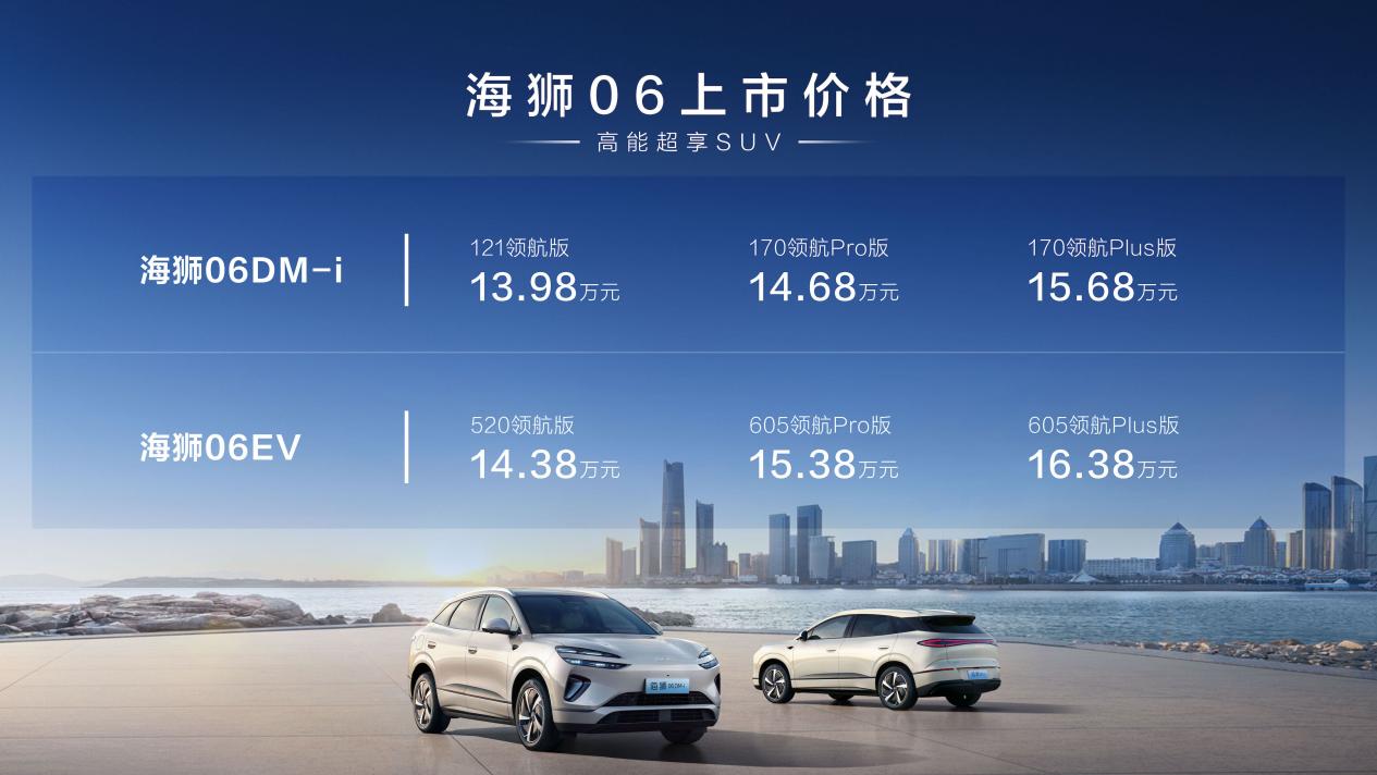 高能超享SUV，比亚迪海狮06杭州区域上市 售价13.98万-16.38万