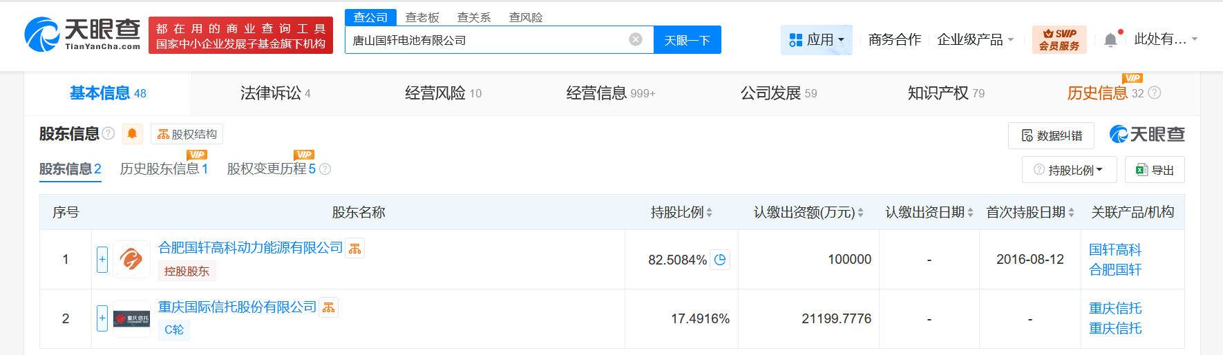 #国轩高科旗下电池公司增资至12.1亿# 重庆国际信托入股