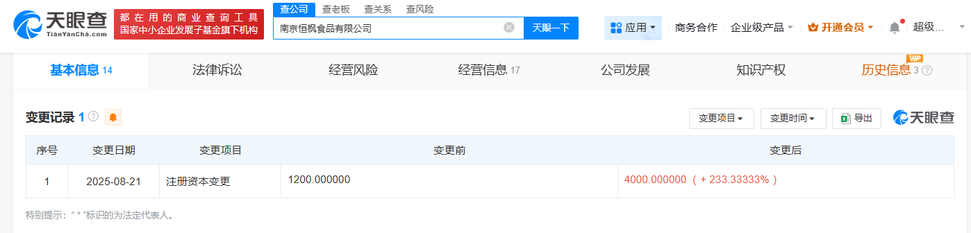 宗馥莉名下一公司增资至4000万美元
