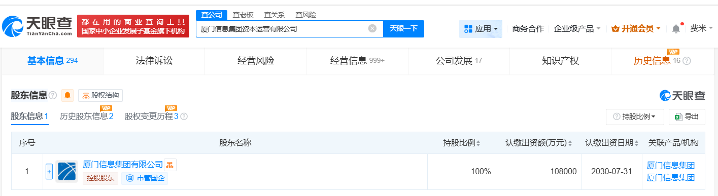 #厦门信息集团资本运营公司增资至10.8亿# 增幅20%