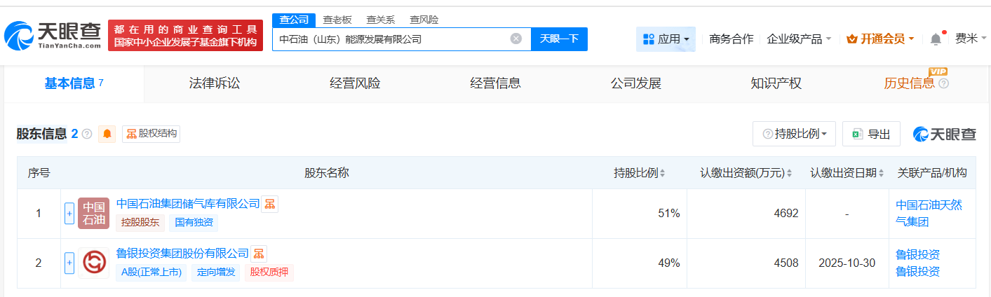 #中石油、鲁银投资在山东成立能源公司# 注册资本9200万