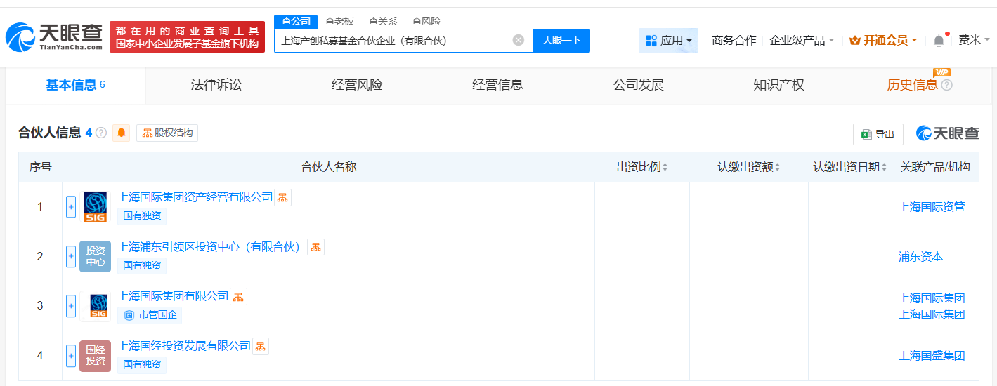 #上海产创私募基金登记成立# 出资额约58.01亿