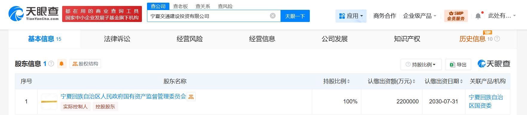#宁夏交通建设投资公司登记成立# 注册资本220亿