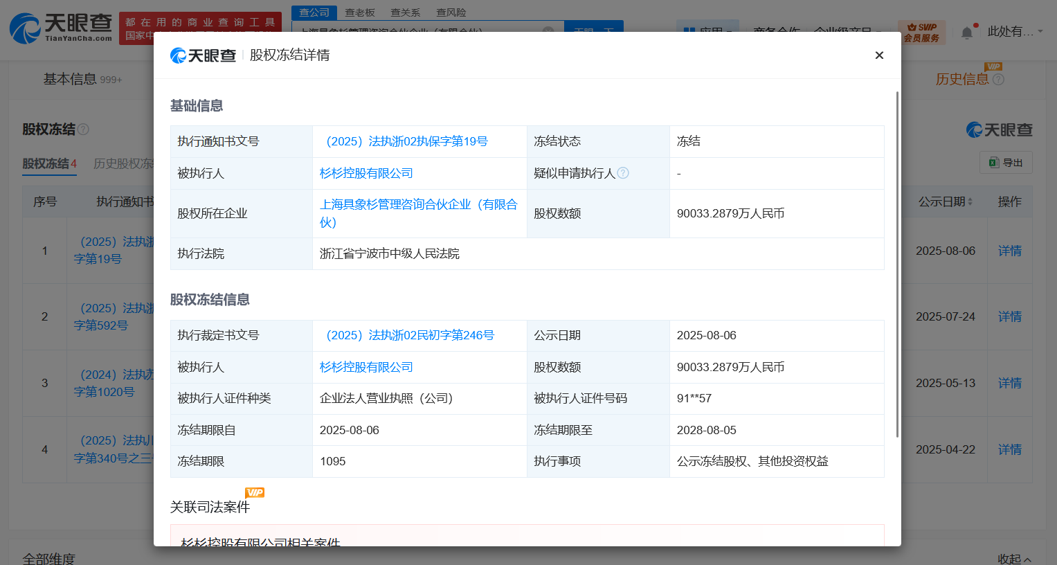 杉杉控股被冻结9亿股权