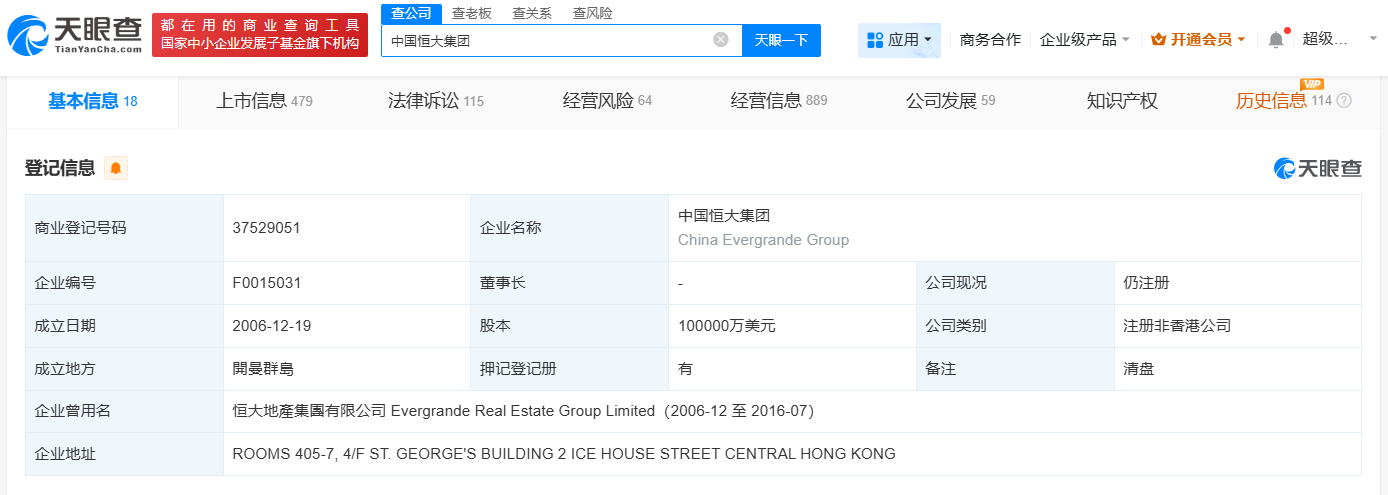 中国恒大仍有超108亿案款未履行