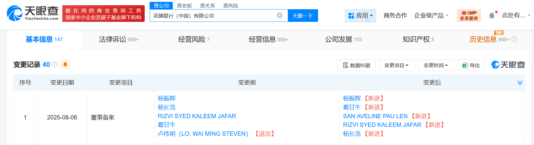 花旗中国董事长变更