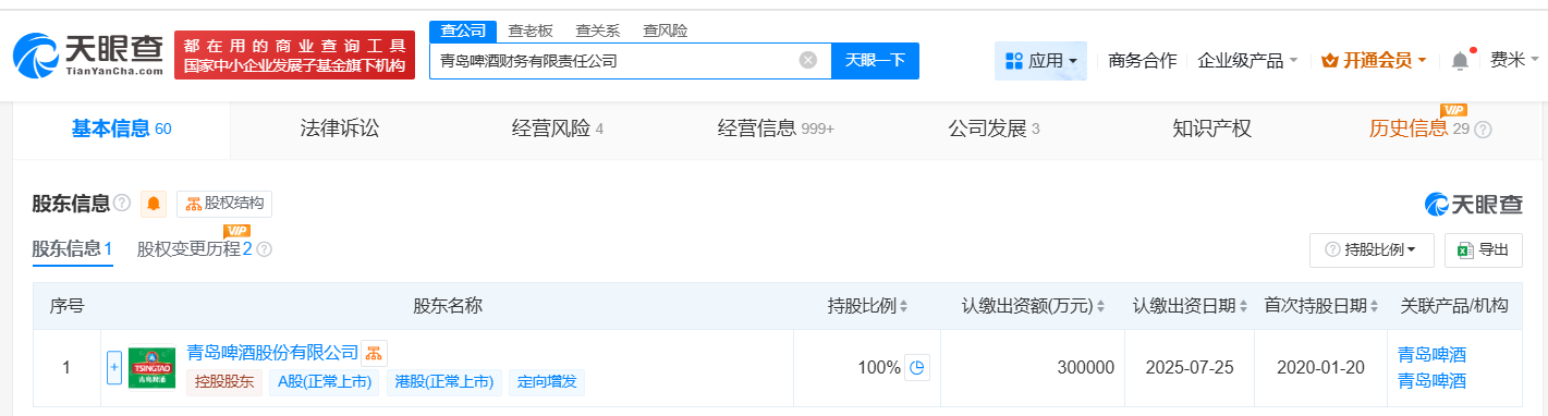#青岛啤酒财务公司增资至30亿# 增幅50%
