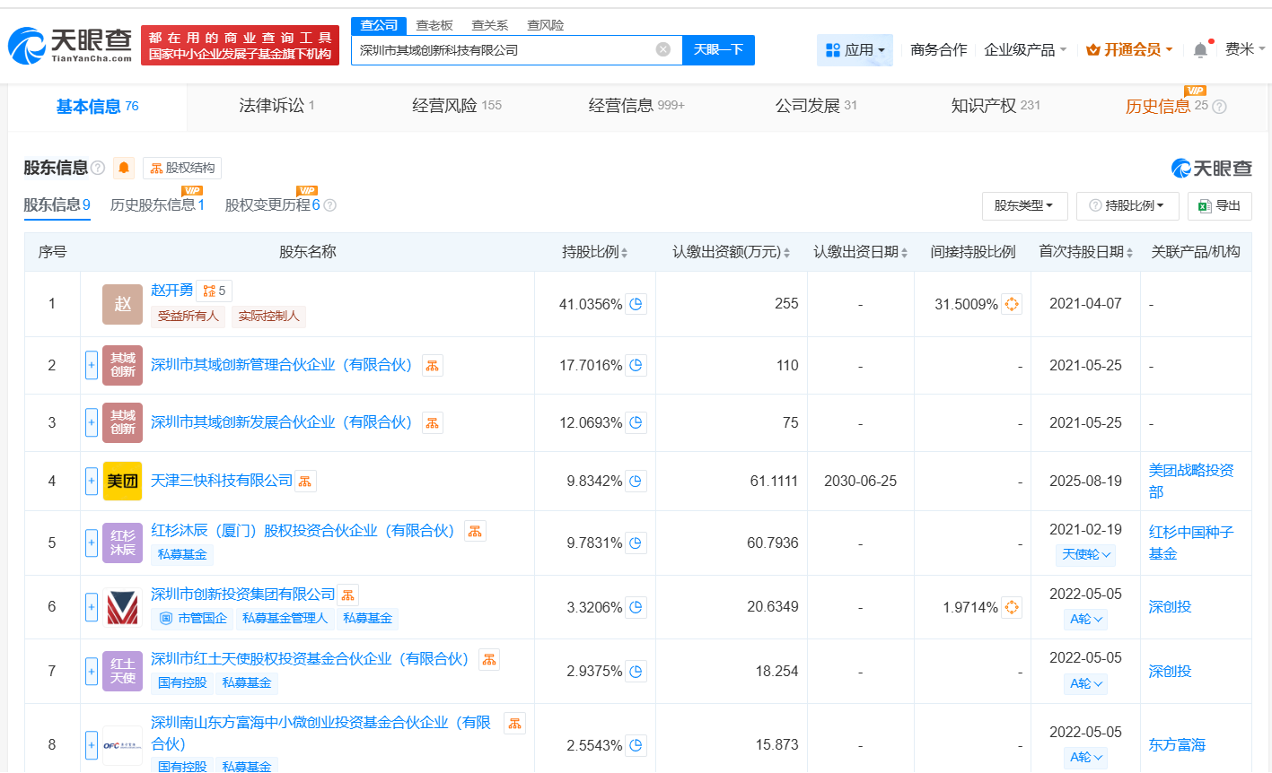 #美团等入股其域创新# 后者为智能三维技术服务商
