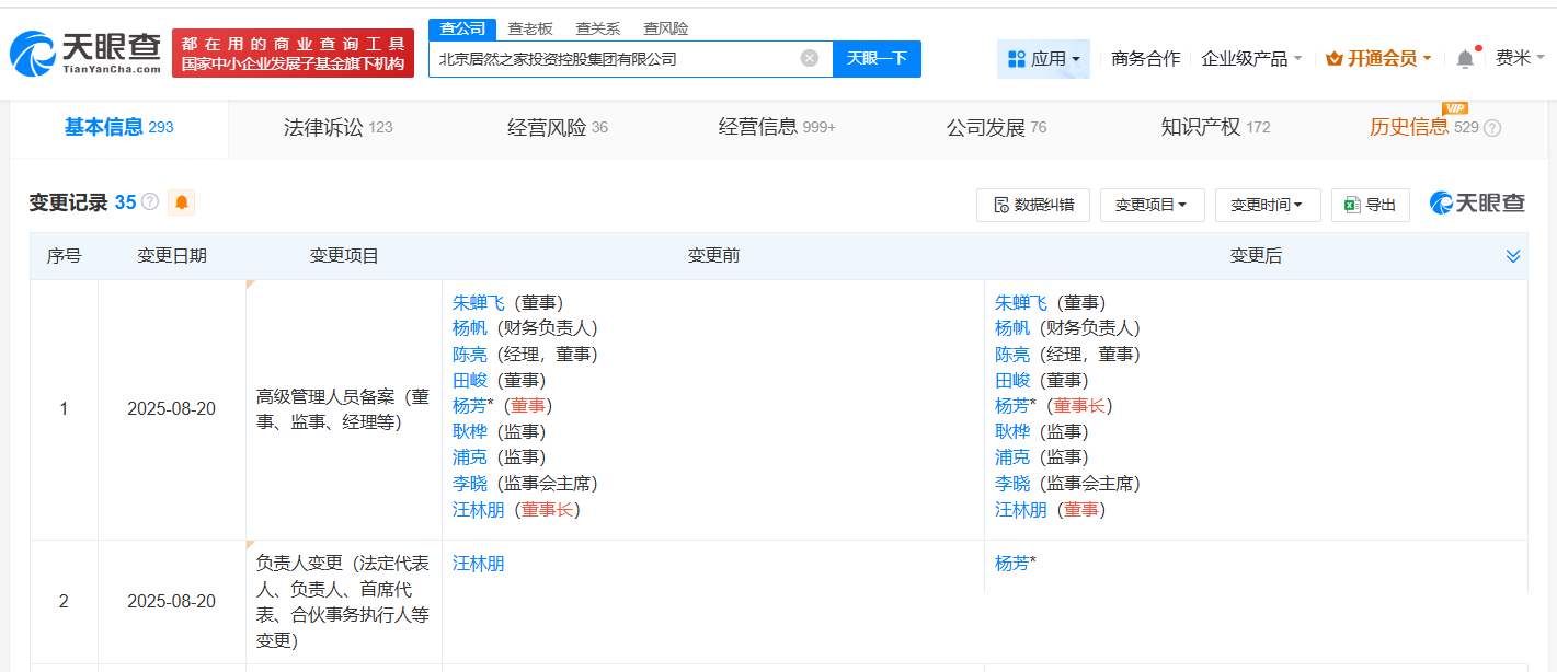 汪林朋卸任北京居然之家投资控股集团董事长