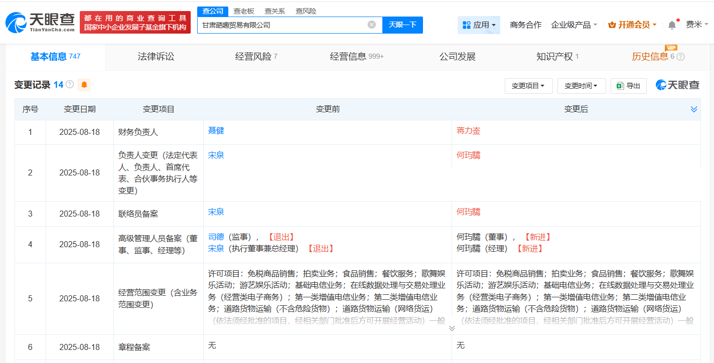 泡泡玛特多地公司发生高管变更
