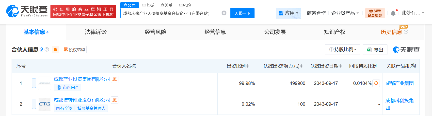 成都未来产业天使投资基金登记成立出资额50亿