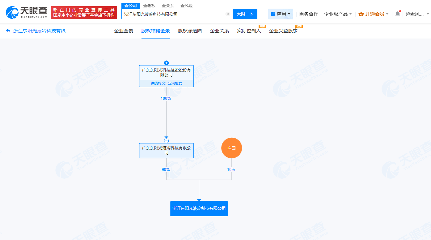 东阳光等在浙江成立液冷科技公司注册资本1亿