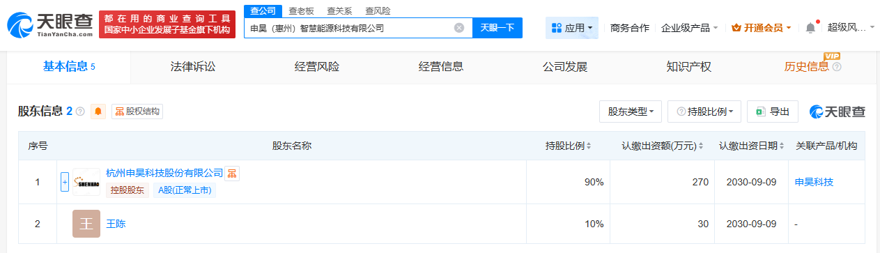 申昊科技等在惠州成立智慧能源科技公司注册资本300万