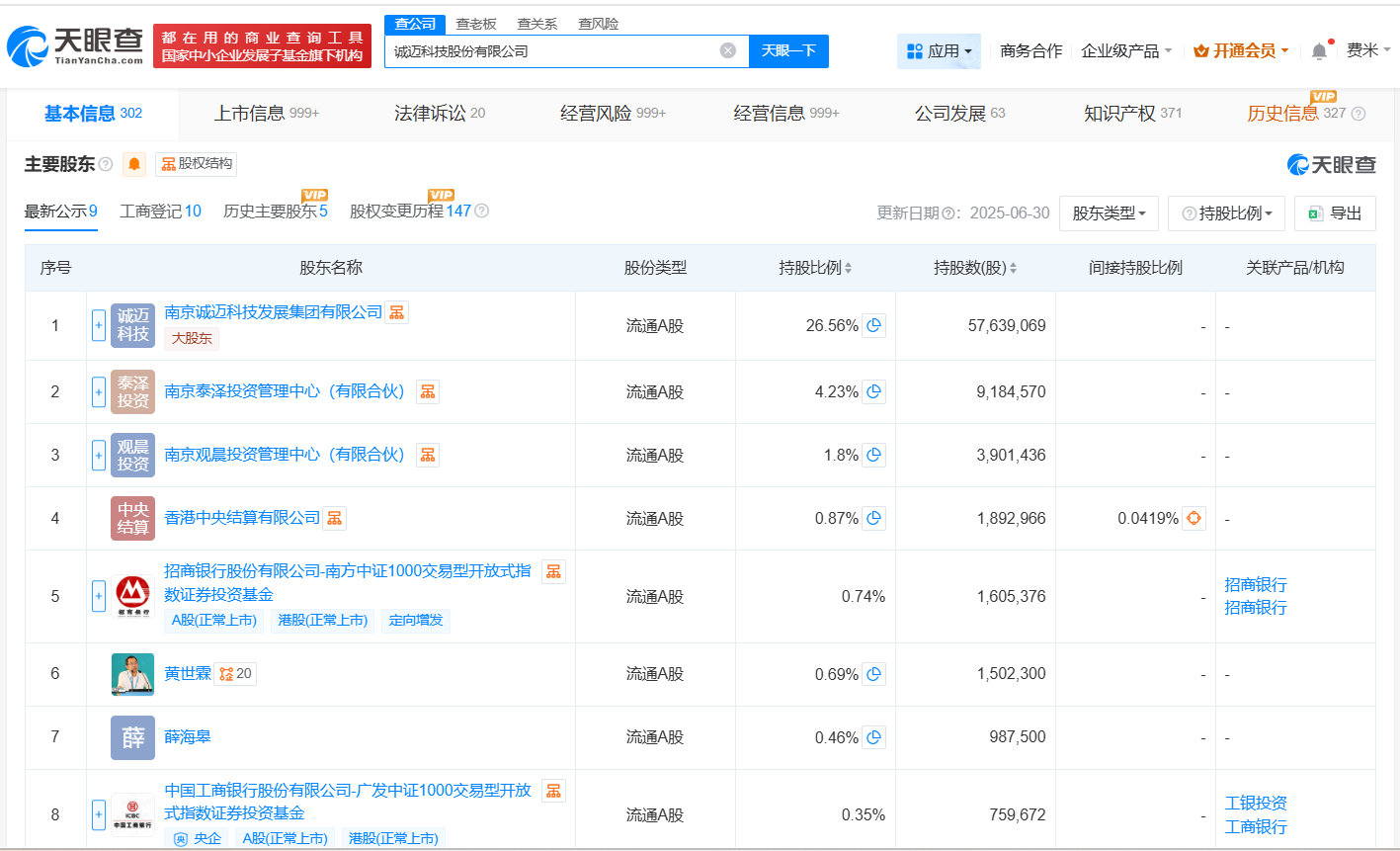 诚迈科技新增工业机器人相关业务