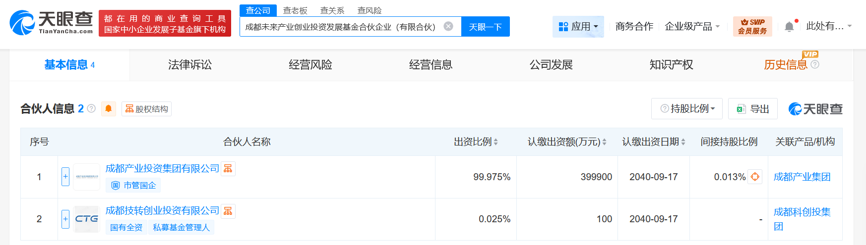 成都未来产业创业投资发展基金成立出资额40亿