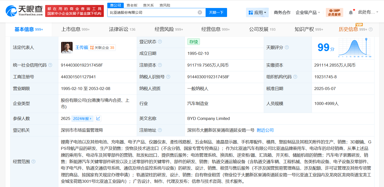 #比亚迪增资至约91.17亿# 增幅200%