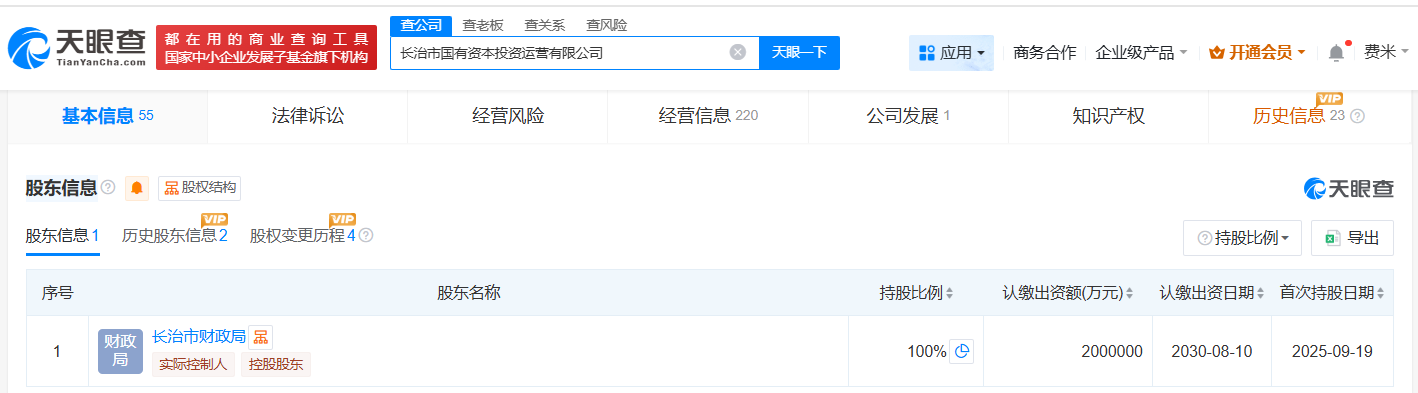 长治市国有资本投资运营公司增资至200亿增幅39900%