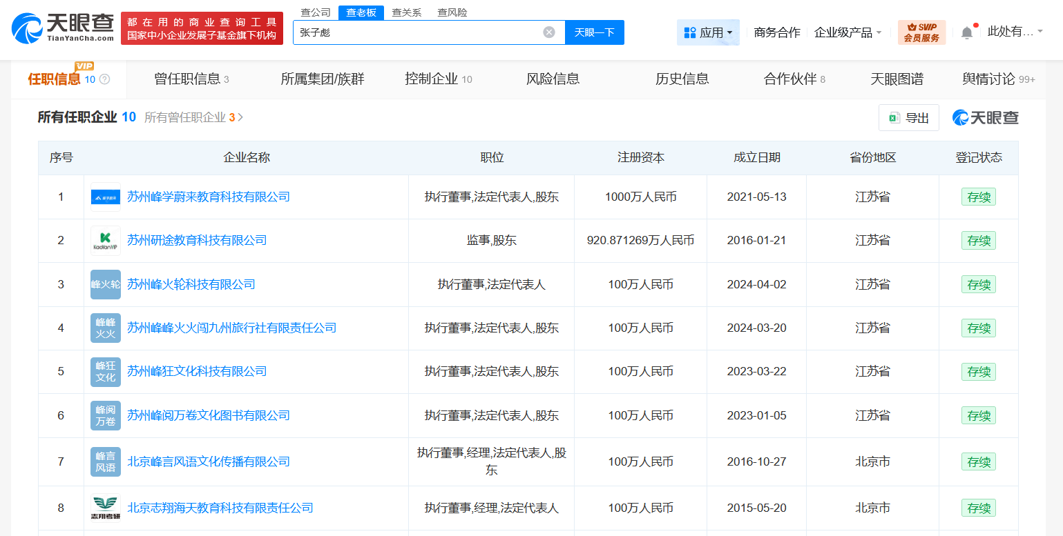 盘点张雪峰商业投资版图