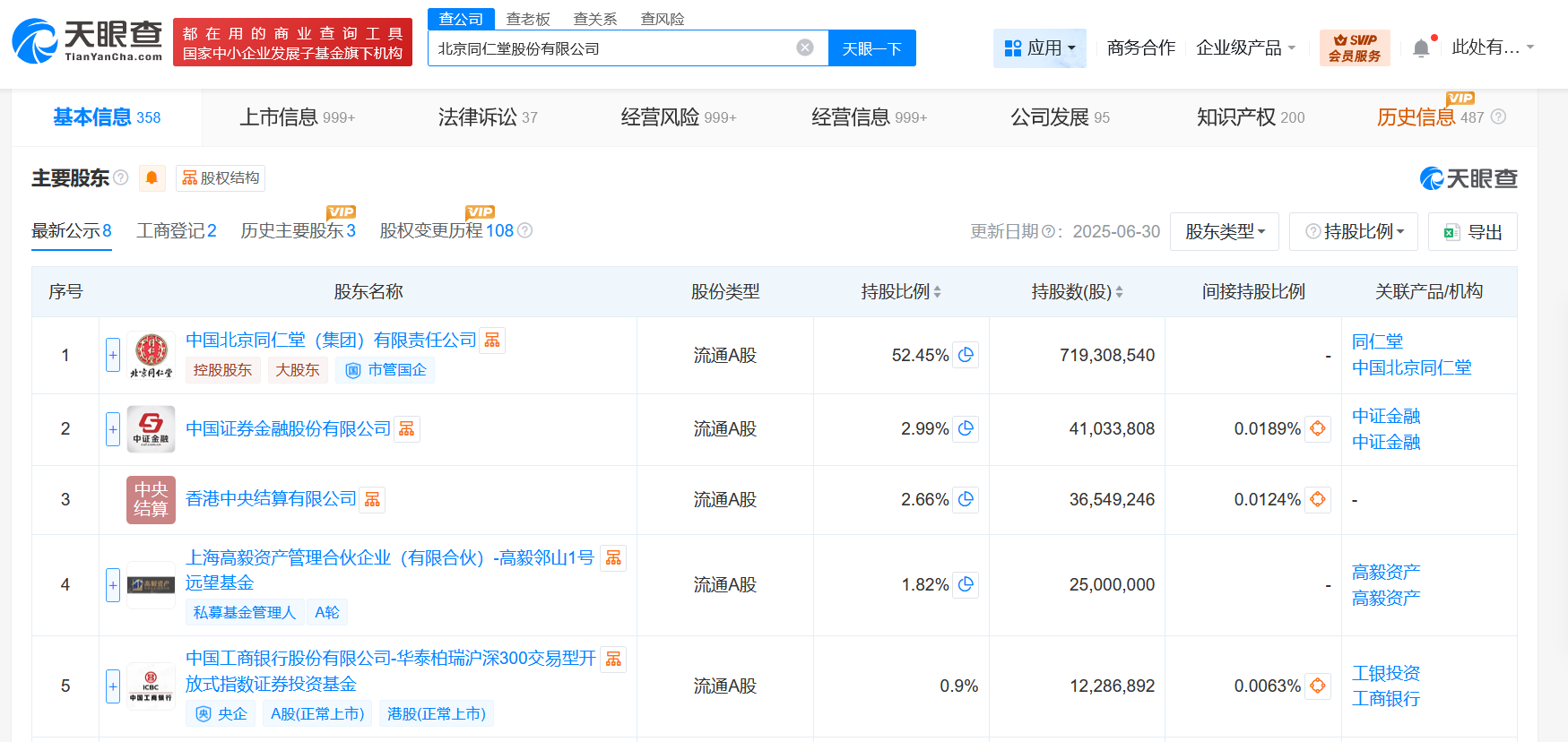 同仁堂换帅完成工商变更