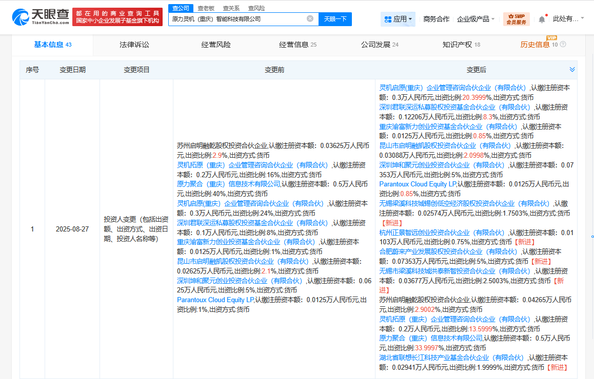 蔚来资本等入股具身智能大模型公司原力灵机